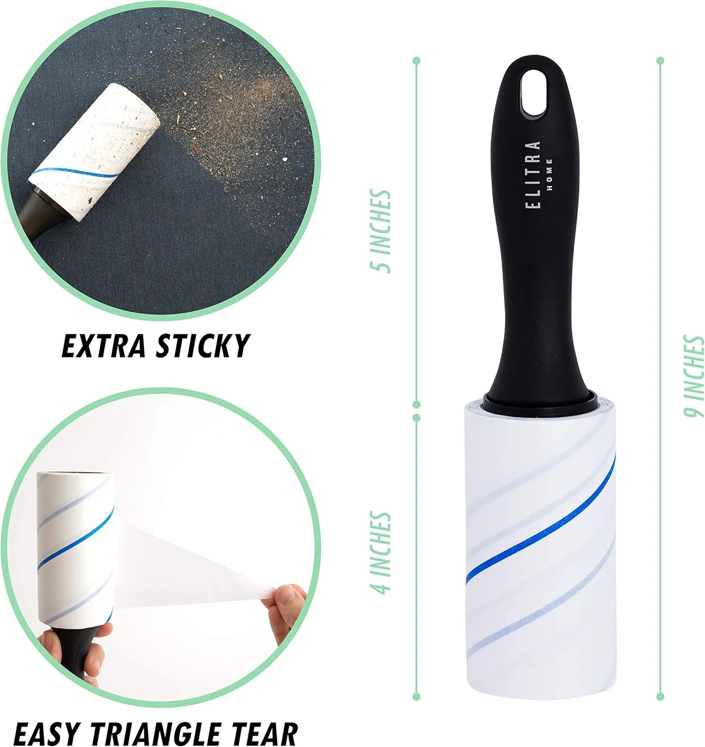 Lint Roller for Pet Hair Extra Sticky Reusable Lint Remover with Refills for Clothes, Floors & Furniture (450 Sheets)
