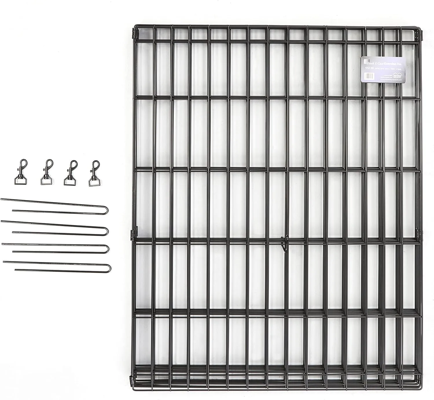MidWest Homes for Pets Dog Exercise Pen & Playpen, 24" W x 24" H, with Door, Black