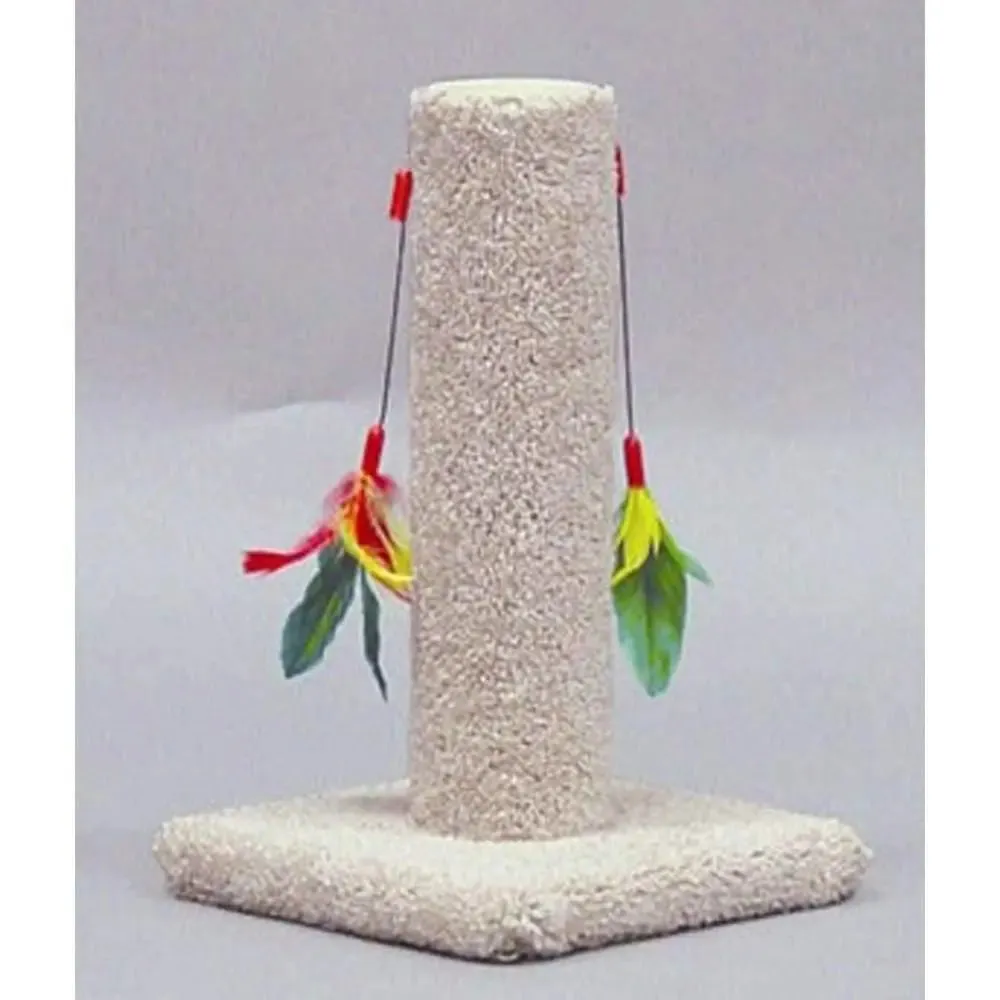 North American Pet Cat Post with Feather Scratching Post Neutral Tone 1ea/17.5 in