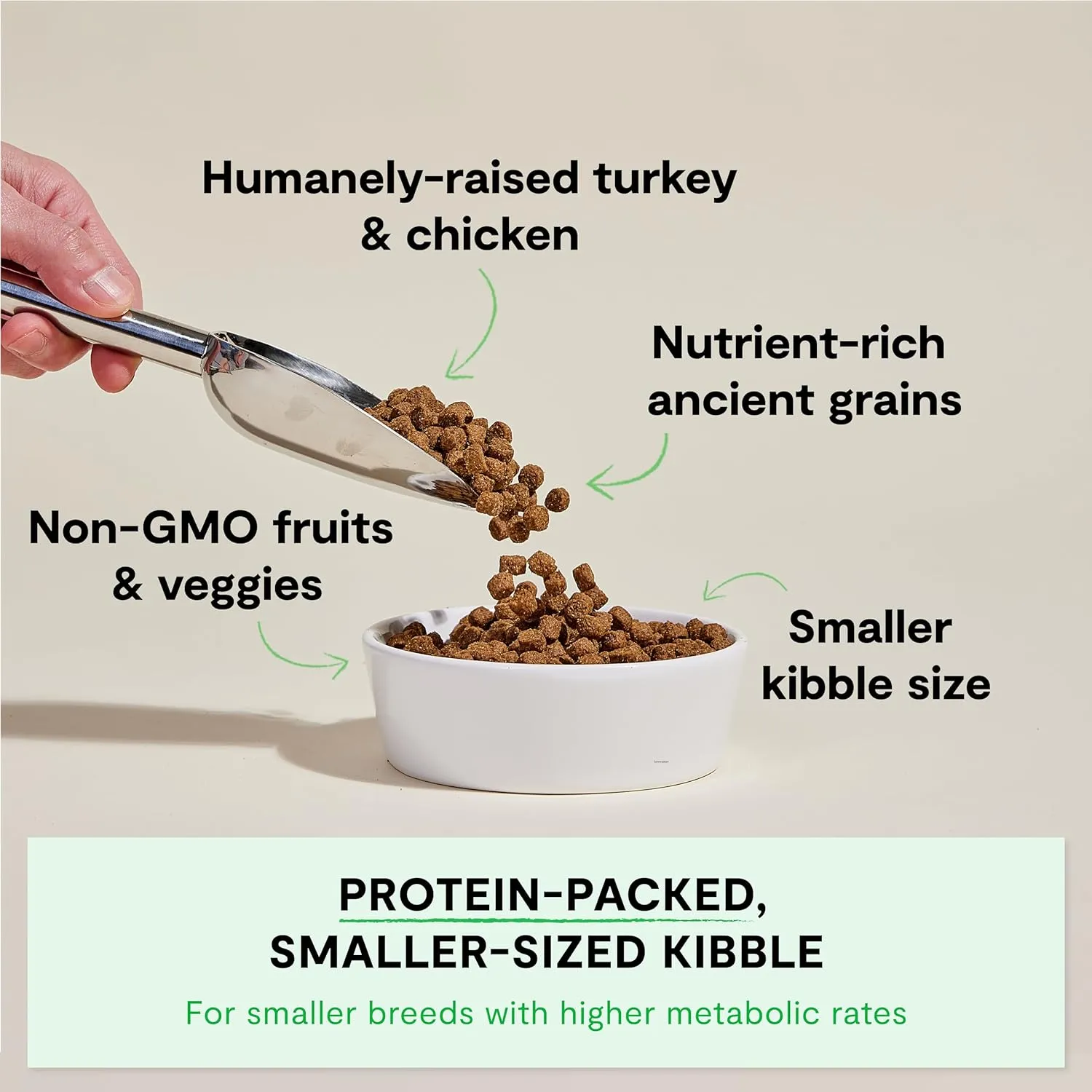 Open Farm, Ancient Grains Dry Dog Food for Small Breeds, Protein-Rich & Nutrient Dense, 90% Animal Protein with Non-GMO Fruits, Veggies and Superfoods, Chicken & Turkey Recipe for Small Dogs, 4lb Bag
