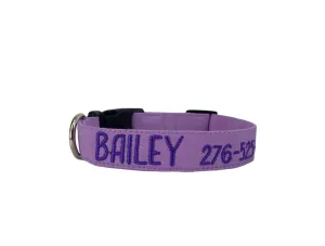 Personalized Dog Collars | Lavender Embroidered Dog Collars | Duke & Fox®