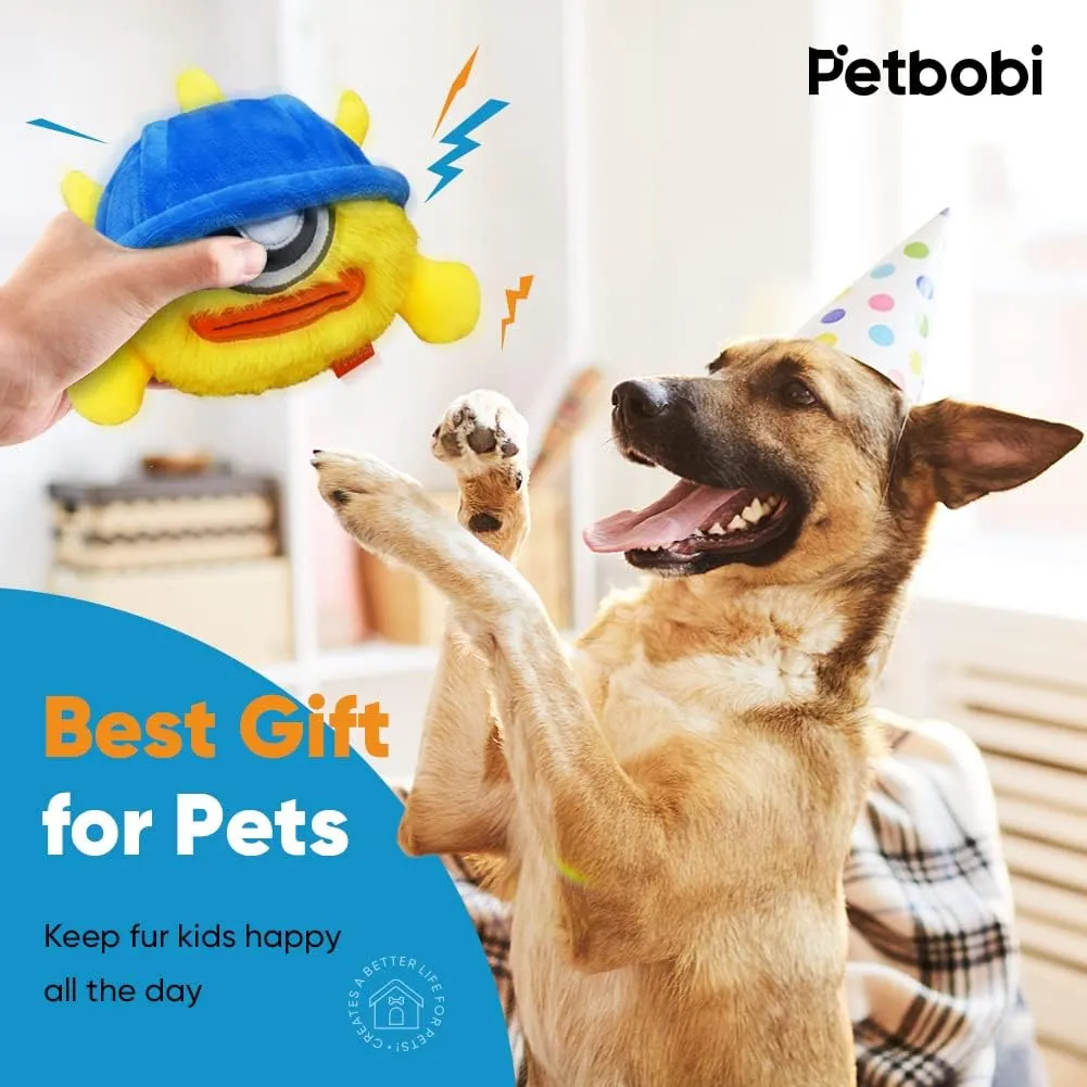 Petbobi Interactive Dog Toys Monster Active Ball for Dogs with Batteries, Self Moving Balls and Plush Cover for Small & Medium Dogs to Chase, Dog Toy Squeaky Crazy Bouncer Ball, Fighter Bobby