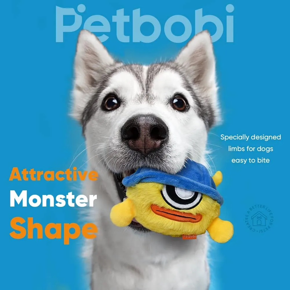 Petbobi Interactive Dog Toys Monster Active Ball for Dogs with Batteries, Self Moving Balls and Plush Cover for Small & Medium Dogs to Chase, Dog Toy Squeaky Crazy Bouncer Ball, Fighter Bobby