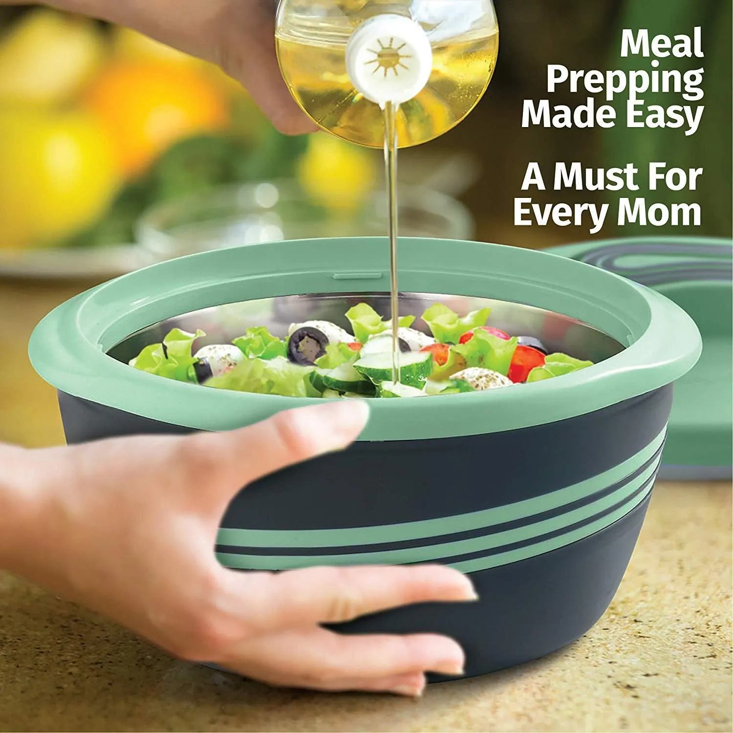 Pinnacle Large Insulated Casserole Dish with Lid 3.6 qt. Elegant Hot Pot Food Warmer/Cooler -Thermal Soup/Salad Serving Bowl Stainless Steel Hot Food ContainerBest Gift Set for Moms  (Green)