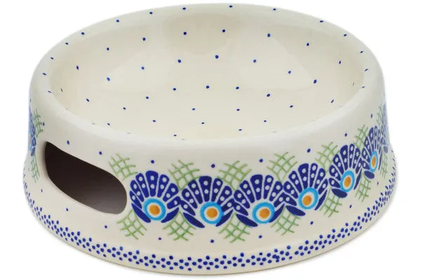Polish Pottery 8" Pet Bowl Tail Feathers
