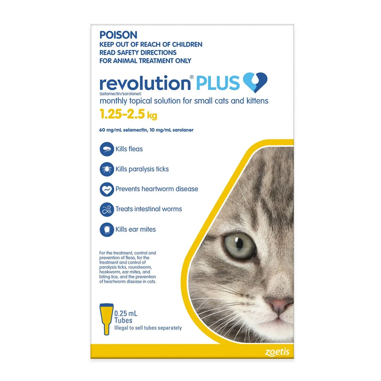 Revolution Plus Kittens & Small Cats 1.25-2.5kg Yellow 3 Pack