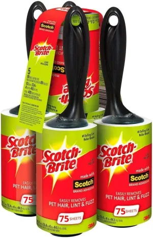 Scotch Brite Lint Roller, Value Pack of 75 Sheets, 375 Total Sheets