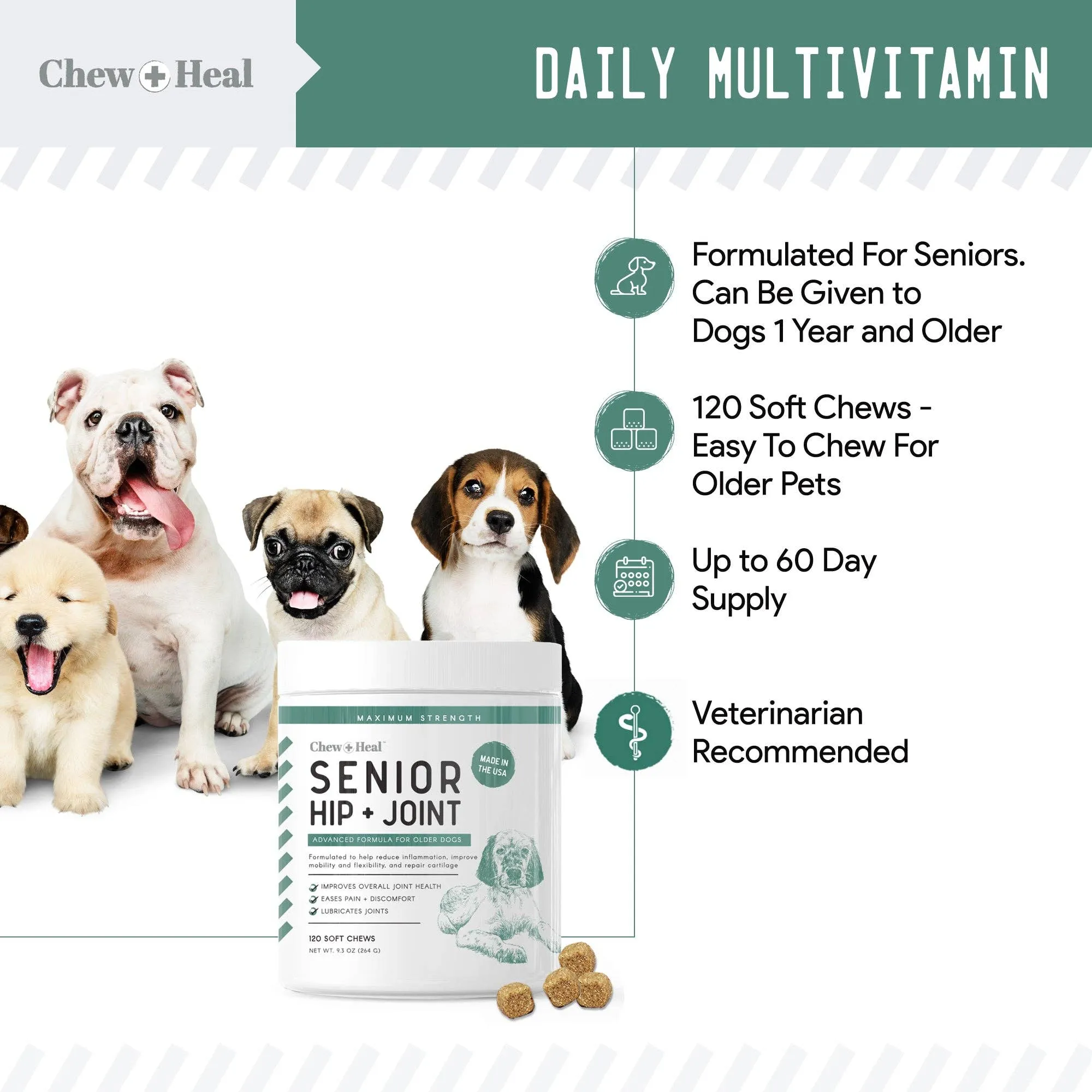 Senior Hip and Joint - Dog Vitamins / 120 Ct