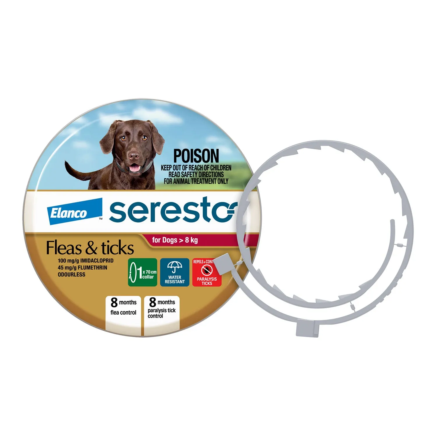 Seresto Flea & Tick Collar for Dogs 8kg 