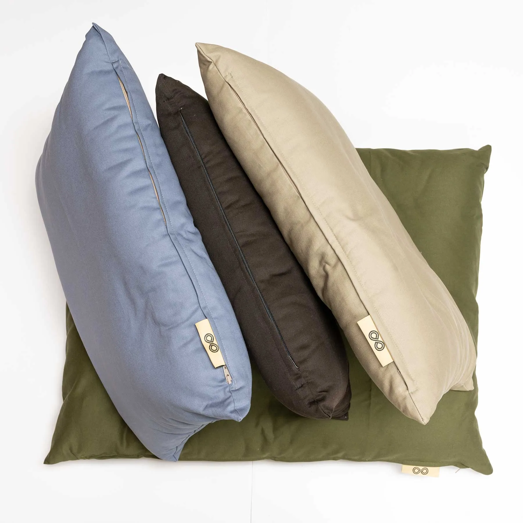 SESAME 100% Organic Cotton Dog Cat Pet Bed (4" High) (Grown & Handmade in USA)