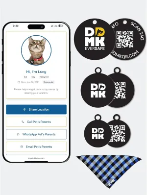 Smart Pet Tag Set | Includes Large, Medium & Small Tags | QR Code for Instant Alerts | Custom Pet Profiles | Durable & Waterproof | No Subscriptions or Fees