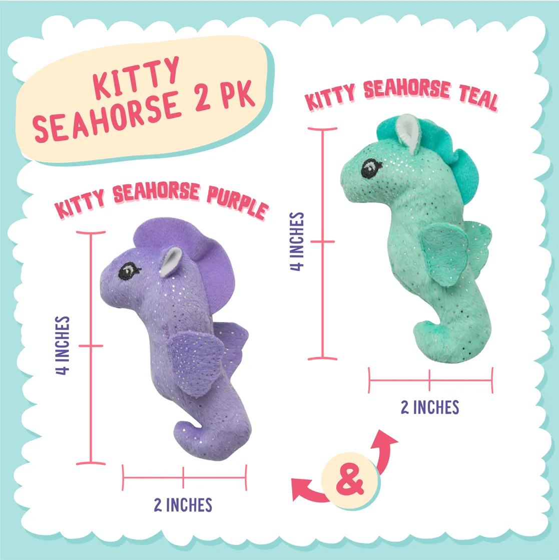 Snugarooz Kitty 2-Pack Seahorse with Catnip Cat Toy