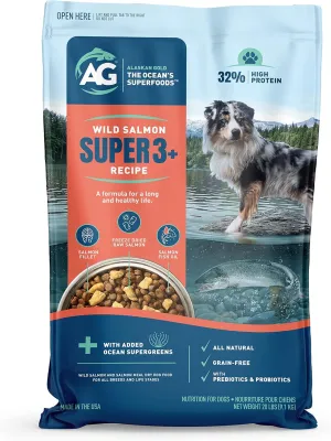 SUPER3  (Salmon Freeze Dried Raw Salmon Fish Oil) Dry Dog Food | Puppy & Adult | Small & Large Breed | High-Protein | Grain-Free | All-Natural Nutrition | 20-lbs