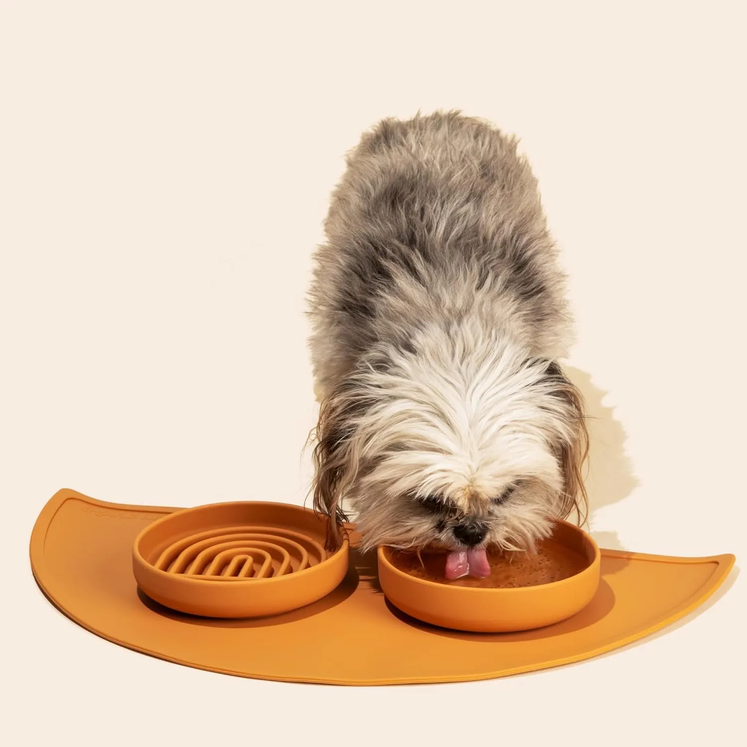 The Slowdown Bowl - Silicone Slow Feeder for Cats & Kittens, Slow Eating, Modern Lick Mat Design, Reduces Gulping, Dishwasher Proof, for All Breeds, Mealtime Challenge, Small-Blush