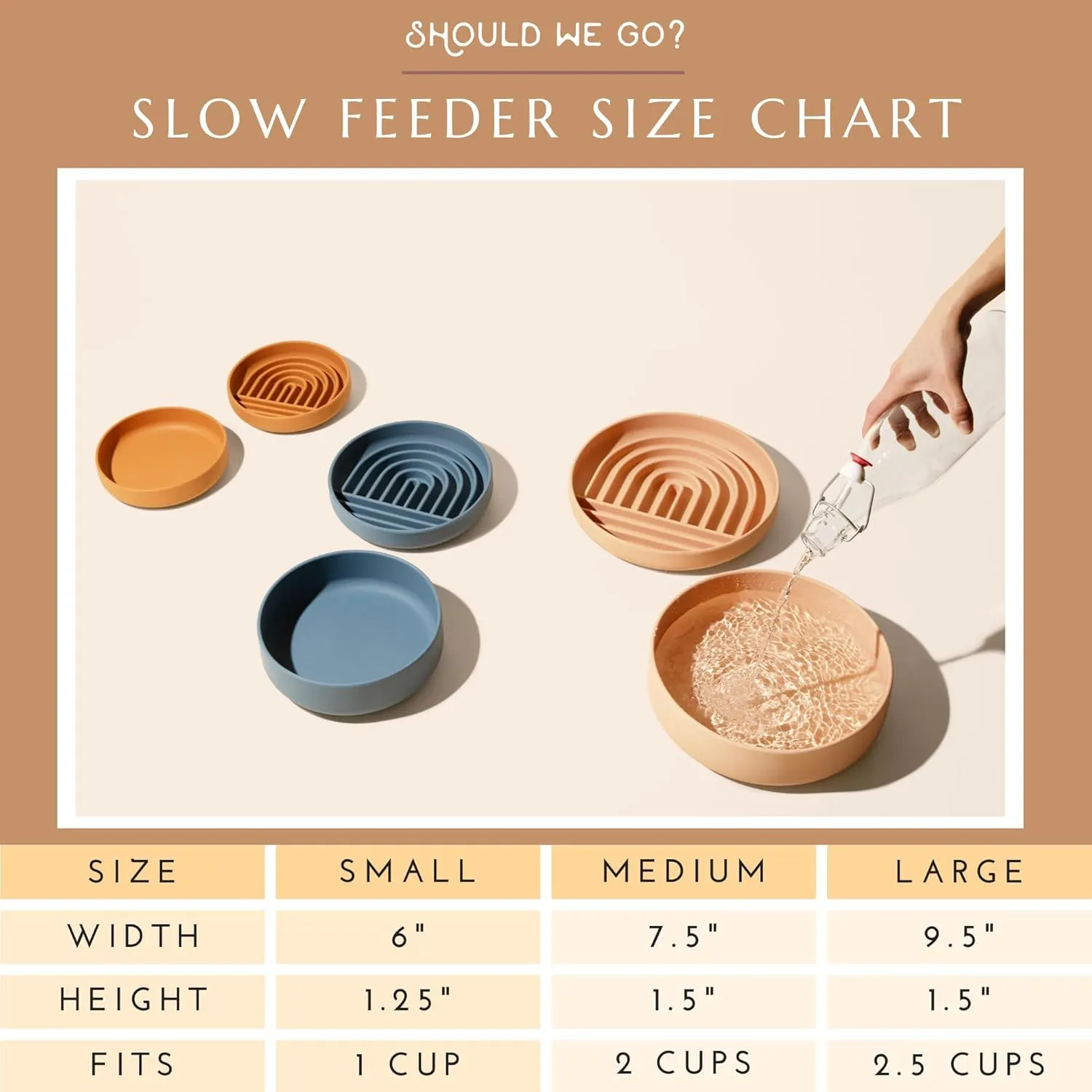 The Slowdown Bowl - Silicone Slow Feeder for Cats & Kittens, Slow Eating, Modern Lick Mat Design, Reduces Gulping, Dishwasher Proof, for All Breeds, Mealtime Challenge, Small-Blush