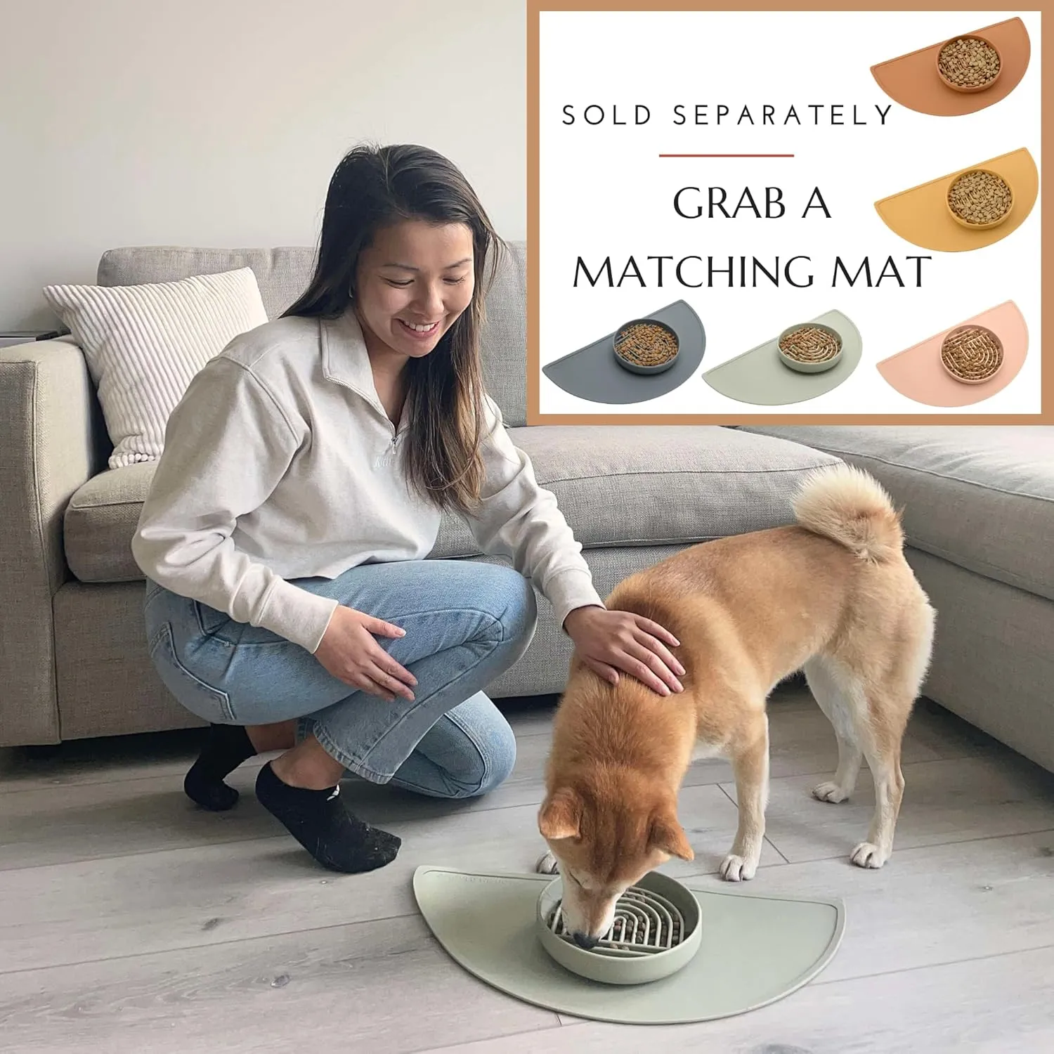 The Slowdown Bowl - Silicone Slow Feeder for Cats & Kittens, Slow Eating, Modern Lick Mat Design, Reduces Gulping, Dishwasher Proof, for All Breeds, Mealtime Challenge, Small-Blush