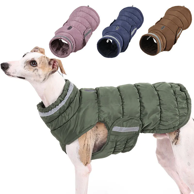 Winter Dog Jacket With Fleece Water-resistant Dog Coat