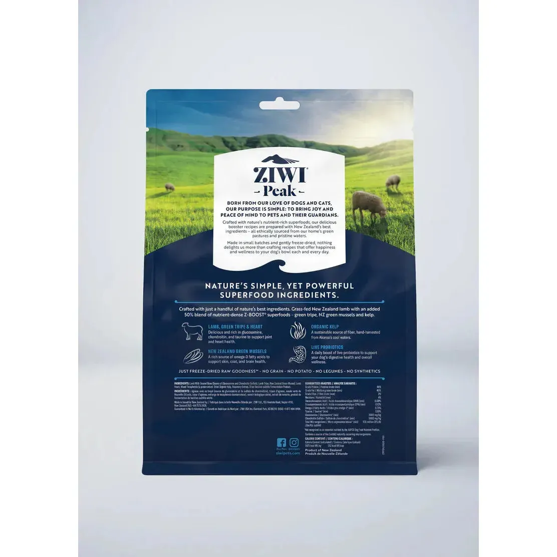 ZIWI Peak Raw Superboost Lamb Recipe For Dog